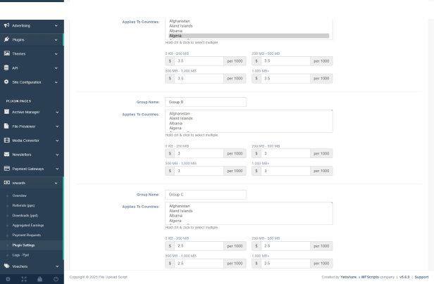 Admin Plugin Settings 2